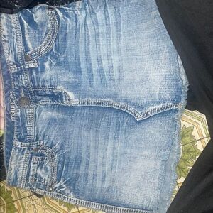 Maurices Light Blue Denim Mini Skirt